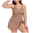thumbnail image 1 of Yammkia Shapewear Swimsuits for Women Womens One Piece Swimsuit Retro Tummy Control Bathing Suits Ruched Modest Full Coverage Swimwear(Khaki,XXXXXL), 1 of 4