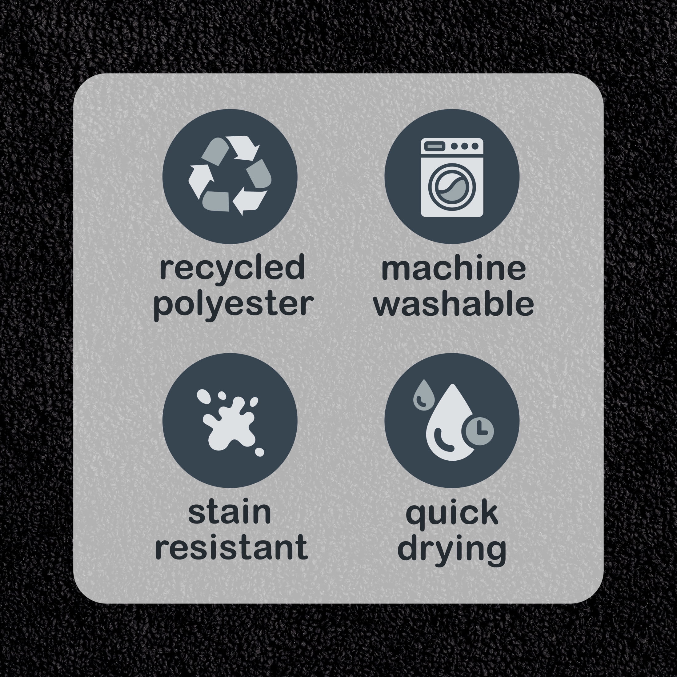 Mainstays Basic Polyester Toilet Lid Cover, Black, 19" x 22"