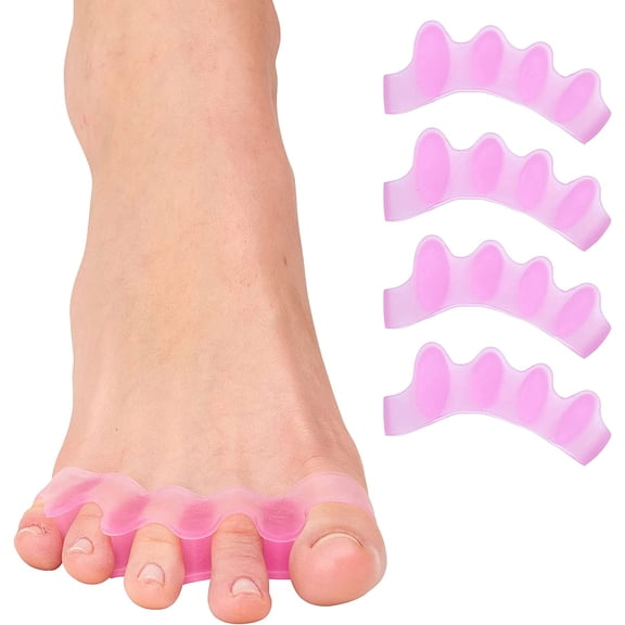 ZenToes Silicone Toe Separators and Straighteners for Bunion and Hammertoe Relief, Correct Toe Alignment, 2 Pairs