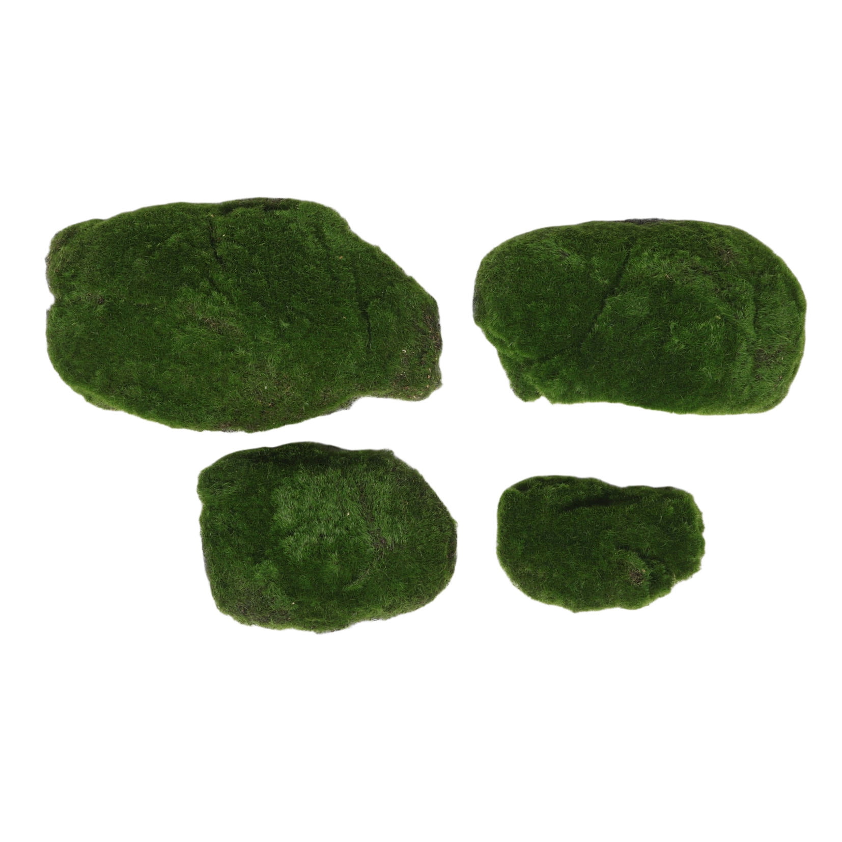 Masteelf 4pcs Artificial Moss Rocks Decorative Faux Green Moss Covered Stones for Garden Decor DIY Floral Arrangements and Plant Potted Decoration