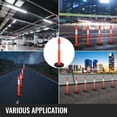 thumbnail image 2 of VEVOR 5Pack Delineator Posts, PE Delineator Post Kit 44 Inch Height, 10 inch Reflective Band, Traffic Delineator Posts with Rubber Base, Orange, 2 of 7