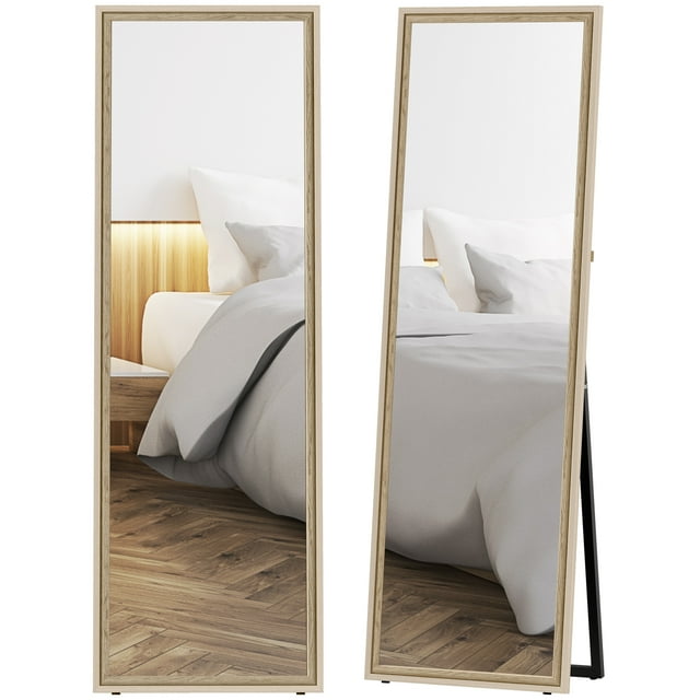 HOMCOM Full Length Mirror, 64" x 21" Rectangle Full Body Mirror, White