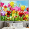 thumbnail image 2 of Fresh colorful tulips Tapestry Wall Hanging For Bedroom,Small Tapestry For Bedroom Aesthetic Funny Tapestries Wall Hangings,Room Decor Aesthetic Tapestry For Bedroom Living Room Dorm, 2 of 6