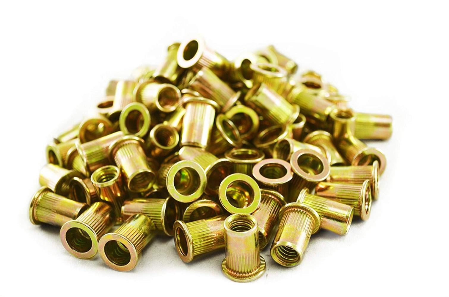 RN516 5/16"18 Steel Rivet Nuts (100 Piece), Zinc plated knurled steel