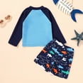 thumbnail image 3 of Younger Tree Toddler Baby Boys Swimsuits Trunk Rashguard Long Sleeve Top Shorts Two Pieces Bathing Suit Swimwear Outfit for 4-5T, 3 of 7