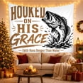 thumbnail image 3 of Dynamic Bass Fish with Leaping Dramatically Churning, Inspirational Illustration for Quote Lovers, Wall Decor, Housewarming Gift, Tapestry Wall Hanging for Dorm and Living Room, 3 of 7