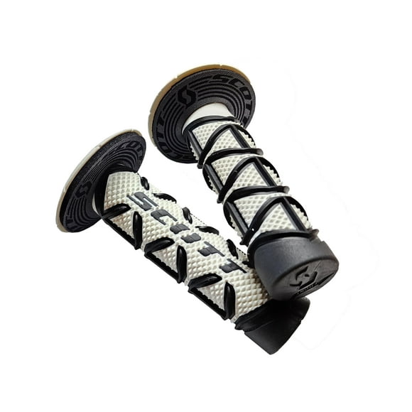 Empuñaduras para manillar de moto Scott 219626-1007, color negro y blanco