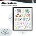 thumbnail image 3 of Kid's Counting Animals Black Framed Floater Canvas Wall Art, design by Carla Daly, 3 of 10