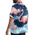 thumbnail image 3 of Flamingo Tropical Rainforest Men's Short Sleeve Poplin Shirts with Spread Collar Tops, Casual Printed Button Down Short Summer Beach Shirts for Men and Women, 3 of 6
