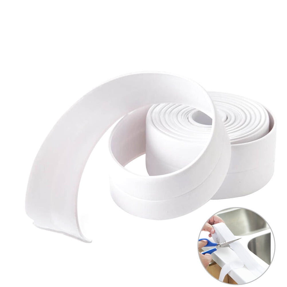 Wide White PVC Tub Wall Caulk Strip Peel Stick Caulk Tub Surround Seal