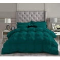 thumbnail image 2 of DNG Creations 5 Piece Luxury Pinch Pleated Comforter Set Premium 800 Thread Count 100% Egyptian Cotton-Full/Queen Size, Solid Teal Color, 2 of 5