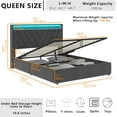 thumbnail image 2 of Loomie Queen Lift Up Bed Frame with Charging Station & LED Lights, Upholstered Bed with Modern Wingback Storage Headboard, Hydraulic Storage, No Box Spring Needed, Wood Slats Support, Dark Grey, 2 of 4