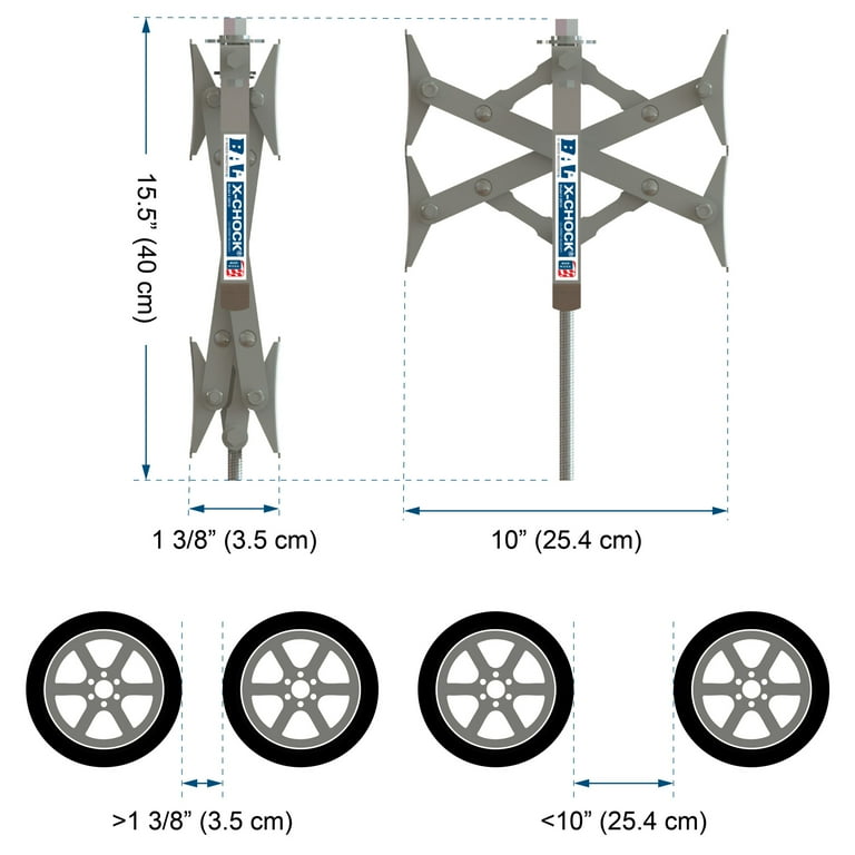 BAL 28012 X-Chock Pair Wheel Stabilizer Tire Chock Dual Tandem