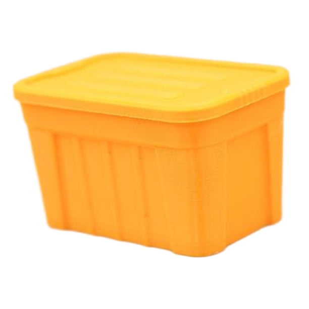 Caja de almacenamiento en miniatura a escala 1/12, miniorganizador de adornos artesanales con tapa para mesa de arena Naranja