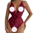 thumbnail image 5 of Eashery Lingerie for Women Halter Teddy Mini Sleepwear Womens Cotton Pajamas Red S, 5 of 5