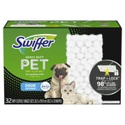 Swiffer Sweeper Pet Heavy Duty Dry Cloth Refills, Febreze Freshness, 32  Ct White Pads