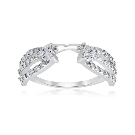 Diamond Ring Wrap Guard Insert - 1/2ct Diamond Guard Wrap Ring 14K White Gold