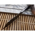 thumbnail image 5 of 8.8" Long hand forged Twist pattern full tang Damascus steel Butcher Knife, Ram horn scale with bolster, thick Cow hide leather sheath, 5 of 6