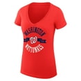 thumbnail image 2 of Women's G-III 4Her by Carl Banks Red Washington Nationals Super-Slim Fit Lightweight City Graphic V-Neck T-Shirt, 2 of 5