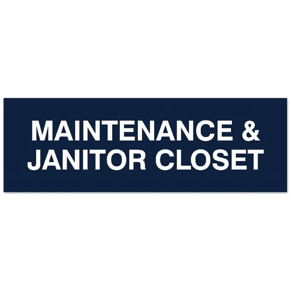 Signs ByLITA Basic Maintenance & Janitor Closet Sign - Easy Installation | Durable Material (Navy Blue / White) - Large