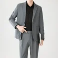 thumbnail image 3 of Trajes y blazers casuales para hombre, tendencias, trajes, caballero coreano, elegante conjunto de 2 piezas, ropa masculina, novedad, pantalones, jóvenes, 3 of 5