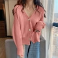 thumbnail image 5 of Uootdi Cardigan Sweaters for Women V Neck Oversized Lightweight Crop Solid Button Down Knit Gift Long Sleeve Open Front Sweater, 5 of 6