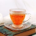 thumbnail image 4 of Juego de tazas de té cosnou Vintage Glass de 210 ml con platillos, 6 unidades, 4 of 7