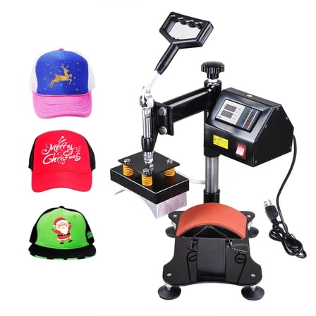 Yescom 5 1/2" x 3" Desktop Iron Cap Heat Press Machine w/ Mounting Clamp Baseball Hat Digital Transfer Sublimation