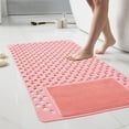 thumbnail image 5 of Mecorevxz Square Shower Mat,15.75x 27.56 Inch Non Slip Bath Mat for Tub, Soft PVC Bathtub Mats with Drain Holes,Quick Drying Bathroom Stall Floor Mat,Bathroom Accessories Without Suction Cup,Pink, 5 of 7