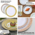 thumbnail image 4 of Efavormart 10 Pack | 10" Blush / Rose Gold Hammered Design Plastic Dinner Plates With Gold Rim, 4 of 11
