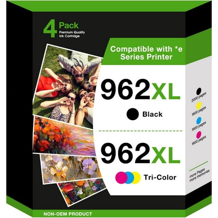 962XL Ink Cartridges for HP 962 962 XL Ink Cartridges for HP 9018e 9015e 9010 Series Printer (4 Pack)