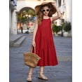 thumbnail image 4 of Arshiner Girls Summer Dress Casual Loose Sleeveless Sundress Flowy Beach Maxi Dresses with Pockets, 4 of 6