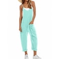 thumbnail image 3 of Spaghetti Strap Sleeveless Womens Casual Jumpsuits Loose Romper Long Pants with Pockets, 3 of 5