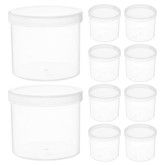 OUNONA 10pcs Round Plastic Containers Beads And Coin Storage Box Clear Boxes With Secure Lids For Jewelry And Small Items