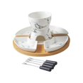 thumbnail image 4 of Fancyes Chocolate Fondue Set Tea Light Porcelain Melting Pot Dining Cookware Ice s Cheese Fondue Pot for Butter Melt Pot Home marble, 4 of 8