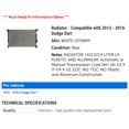 thumbnail image 2 of Radiator - Compatible with 2013 - 2016 Dodge Dart 2014 2015, 2 of 2