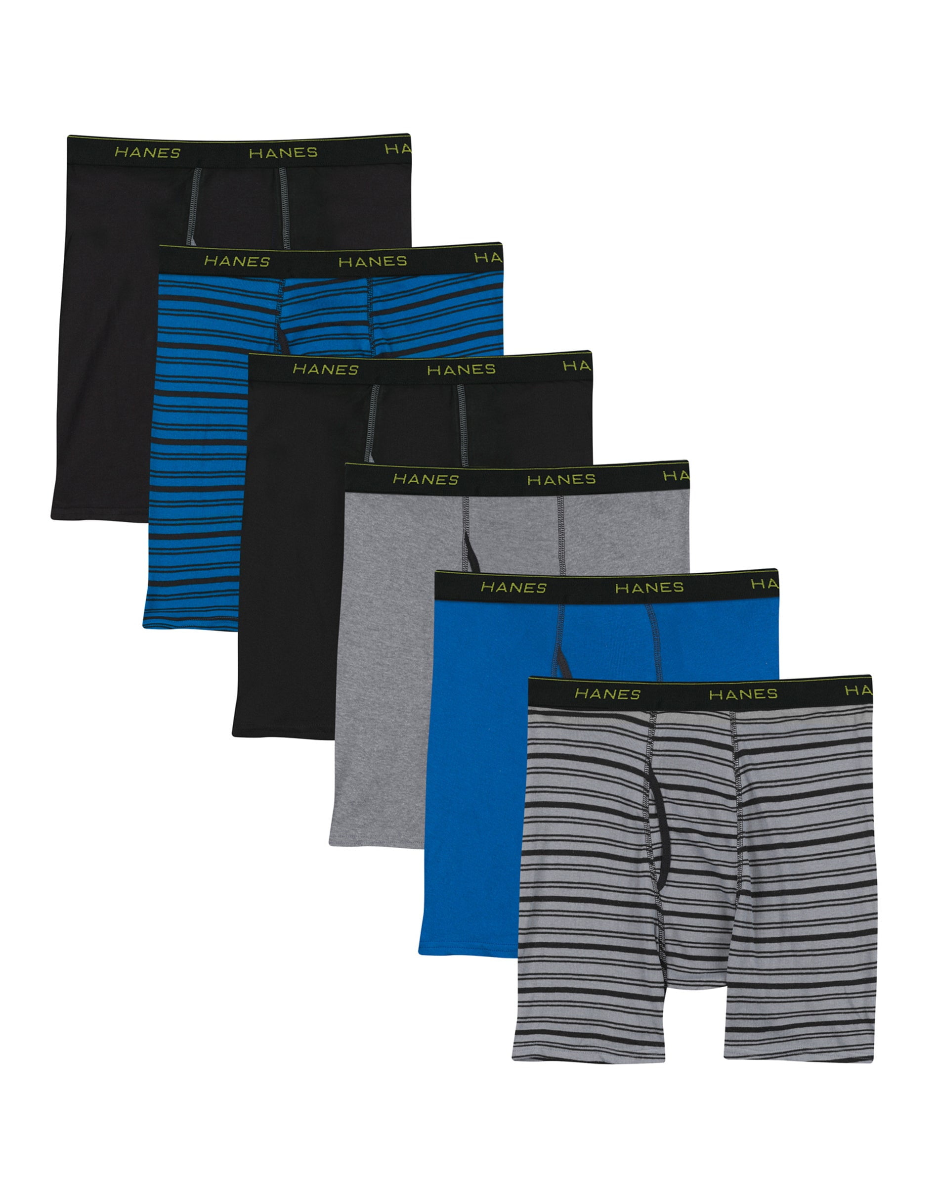 Hanes Men's Value Pack Striped Boxer Briefs, 6 Pack - Walmart.com