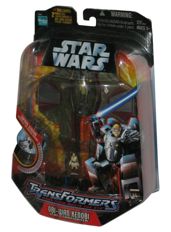Star Wars Transformers Obi-Wan Kenbi Jedi Starfighter (2006) Hasbro Toy Figure -