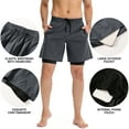thumbnail image 2 of yeacher Men's High-Performance Double Layer Training Shorts - Breathable, Stretchable, Quick-Dry for Basketball & Running - Grey, Size L (EU), 2 of 6