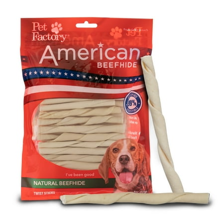 UPC: 0094983281099 | Pet Factory American Beefhide 5  Twist Sticks Dog Chew Treats – Natural Flavor  1 lb Twist Sticks (5 Inches) Natural 1 lb (Pack of 1)
