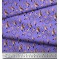 thumbnail image 2 of Soimoi Purple Velvet Fabric Feather & Dream Catcher Home Decor Printed Craft Fabric by the Yard 58 Inch Wide, 2 of 3