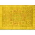 thumbnail image 1 of Ahgly Company Machine Washable Indoor Rectangle Abstract Yellow Modern Area Rugs, 7' x 9', 1 of 4