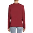 thumbnail image 3 of Time and Tru Crewneck Cotton Long Sleeve T-Shirt (Women's), 3 of 5