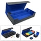 thumbnail image 1 of Caja de baraja de cartas coleccionables, organizador de cuero PU de primera calidad, soporte para tarjetas con funda resistente, estuche para tarjetas Azul negro, 1 of 10