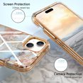 thumbnail image 3 of Casetego for iPhone 15 Plus Case,Shiny Bling Marble Full Body Protective Support Wireless Charing Bumper Rugged Anti-Scratch Hybrid Rubber Case Cover,Gold, 3 of 6