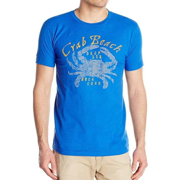G.H. Bass & Co. Mens Crab Beach Graphic T-Shirt, Blue, Small