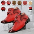 thumbnail image 2 of LIBERTYZENO Men's Classic Formal Oxford Shoes Lace up Leather Dress Shoes, Red, 2 of 8