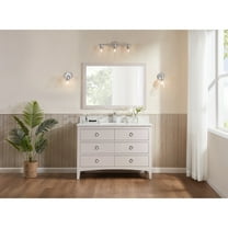 Legion Furniture WS2518-48-DW 48 in. Dreamy White Finish Solid Wood Sink Vanity, 1 ft. Artificial Stone Top