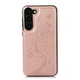thumbnail image 6 of Compatible with Galaxy S21 Case Wallet with Card Holder,Embossed Butterfly Pattern PU Leather Double Magnetic Buttons Flip Shockproof Protective Cover for Samsung Galaxy S21, Rose Gold, 6 of 9