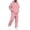 Pink, variant on Mens 2 Piece Outfits Long Sleeve Half Zip Hoodies Joggers Solid Color Pullover Casual Streetwear Comfortable Tracksuit Men Black L
